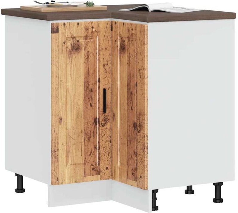 Küchen-Eckunterschrank Porto Altholz-Optik Holzwerkstoff - Vidaxl