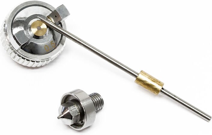 3 teiliges Ersatz Düsen Set 0,5 mm für hvlp Lackierpistole H2000 oder H2000P, Spritzpistole Sprühpistole Zubehör - Wilte...
