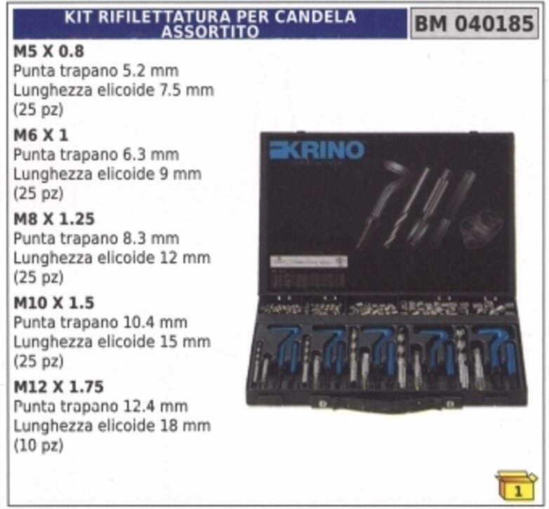 Reflektorensatz für Zündkerze M5x0,8 - M6x1 - M8x1,25 - M10x1,5 - M12x1,75