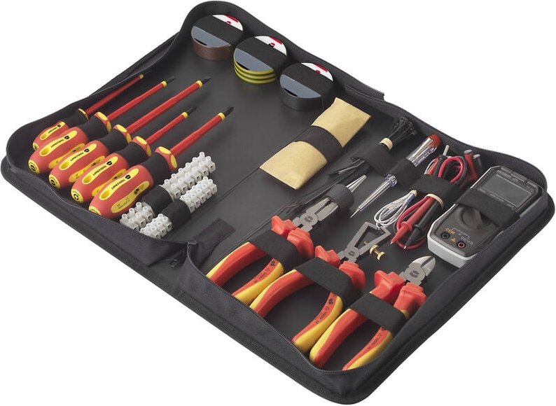 Toolcraft - TO-7762929 Elektriker, Heimwerker Werkzeugset in Tasche 50teilig with Digital multimeter