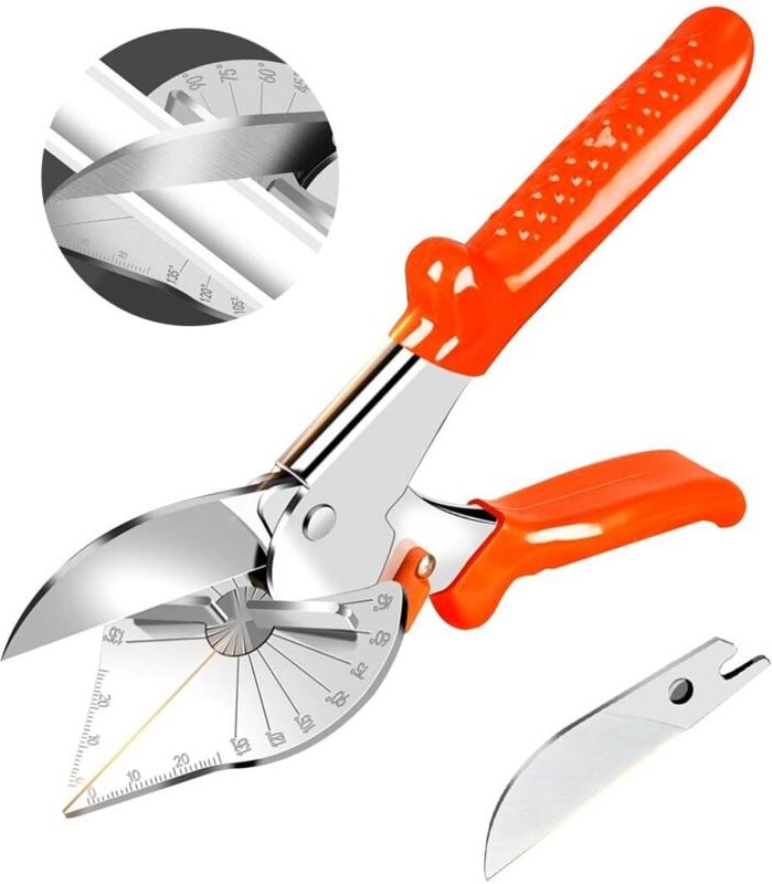 45°-135° Winkel-Gehrungsschere, Multifunktions-Kabelkanalschere, Viertelstab-Schneidwerkzeug zum Schneiden von PVC-Rohre...