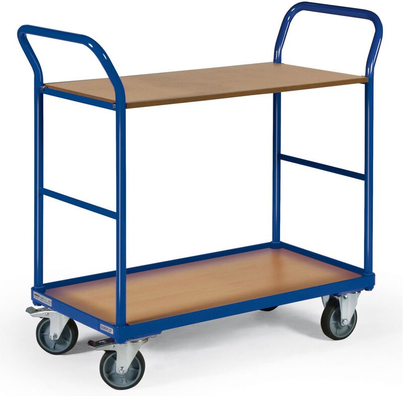 Protaurus Etagenwagen F250 mit 2 Schiebegriffen und 2 Ladeflächen 1000x600mm ohne Bordkante