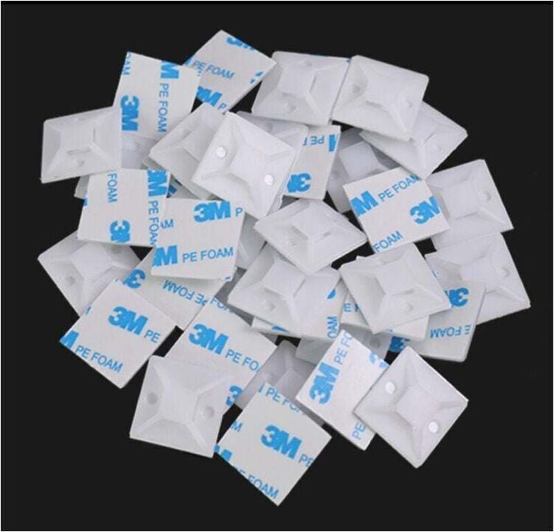 Thumbnail - Klebesockel für Kabelbinder, 100 Stück (18,5 mm x 18,5 mm), selbstklebende Kabelbinder, selbstklebende Kabelbinder, Kuns...