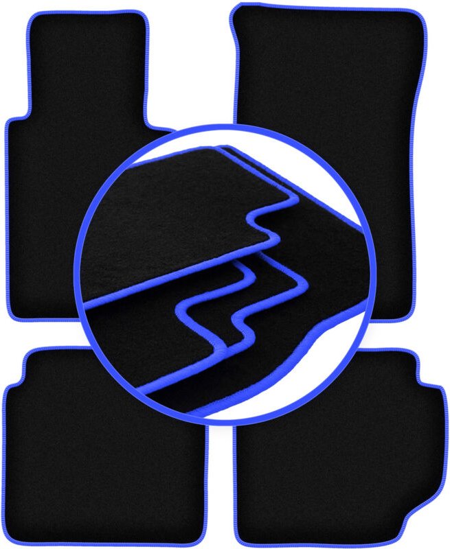 CARLUX-BLUE Autofußmatten für: Mercedes W123 Limousine, Kombi (1975-1986)