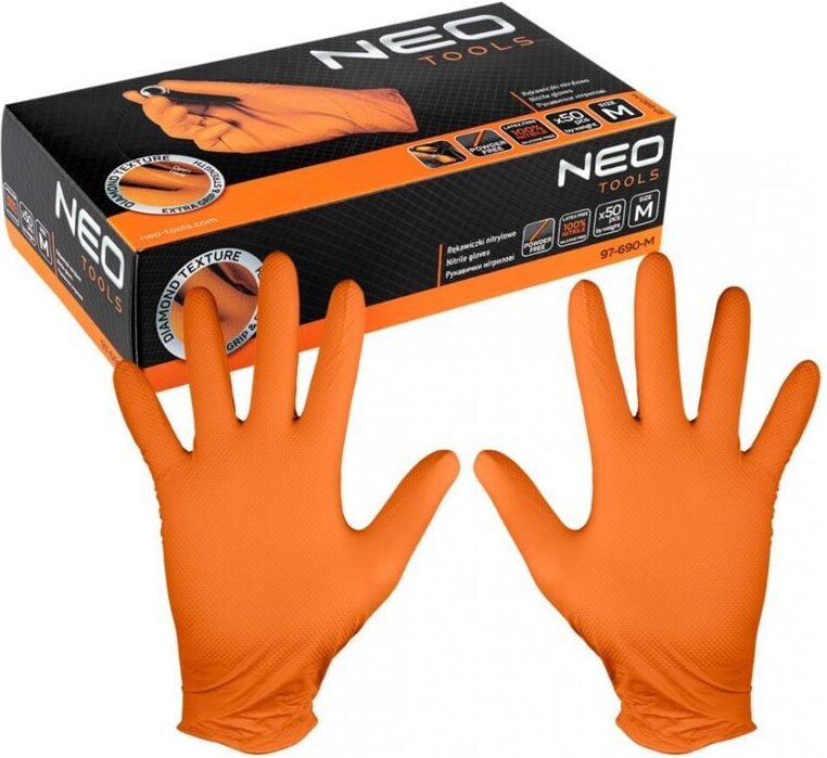 Thumbnail - Nitrilhandschuhe, Orange, 50 Stück, Größe M