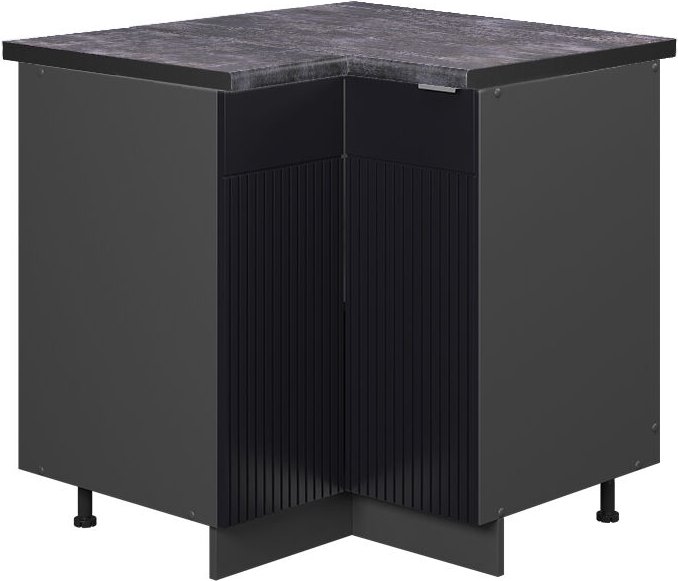 Vicco - Eckschrank Fame-Line, Schwarz gestreift, 80.5 cm , ap Anthrazit