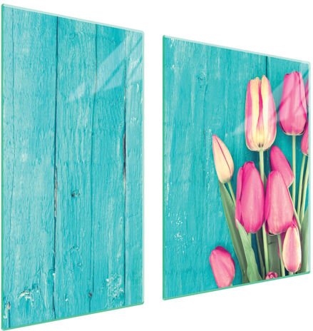 GLASSCHUTZPLATTE FÜR HERD 90x52 TULPEN