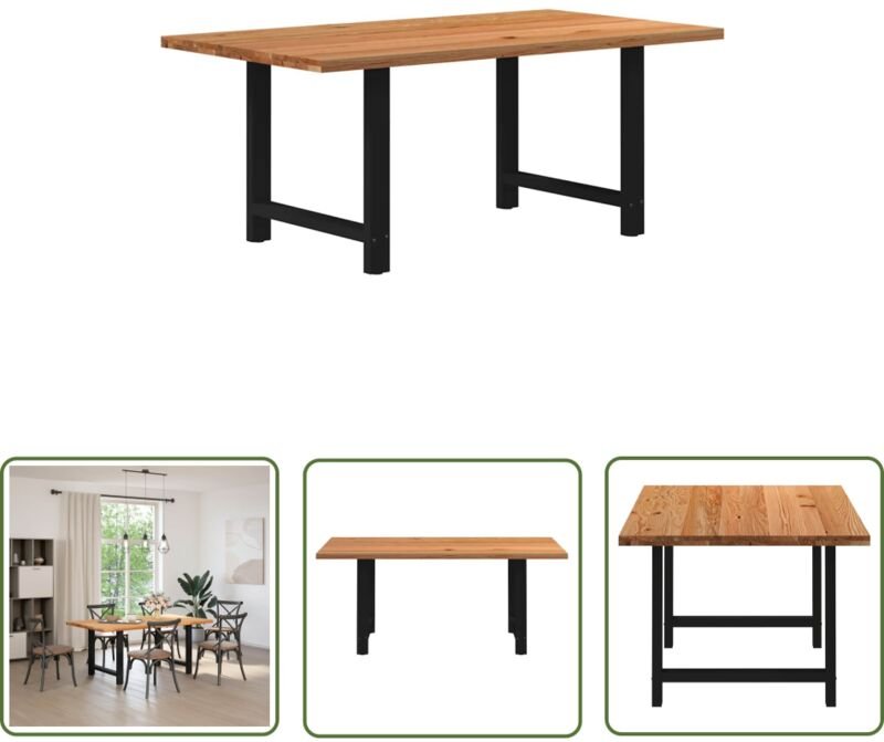 VidaXL Esstisch Hellbraun 180x100x74 cm Massivholz Eiche Rechteckig