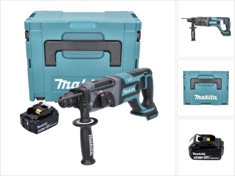 Makita DHR 241 M1J Akku Bohrhammer 18 V 2,0 J SDS plus + 1x Akku 4,0 Ah + Makpac - ohne Ladegerät