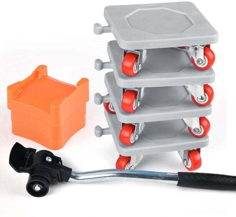 Decdeal 8-teiliger Mobiler Mover, Möbeltransporter mit Rädern, Nutzlast 500kg (Grau)