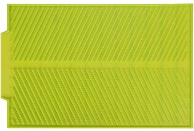 Küchenspülmatte, 15,35 9,84 Zoll Silikon-Abtropfmatte Grüne Silikon-Geschirrabtropfmatte Silikon-Geschirrabtropfmatte