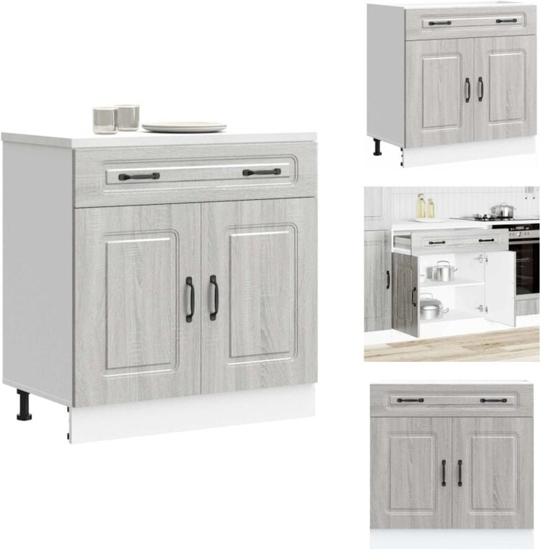 Küchenunterschrank Kalmar Grau Sonoma Holzwerkstoff - Küchenunterschrank - Küchenunterschränke - Spülenunterschrank - Un...