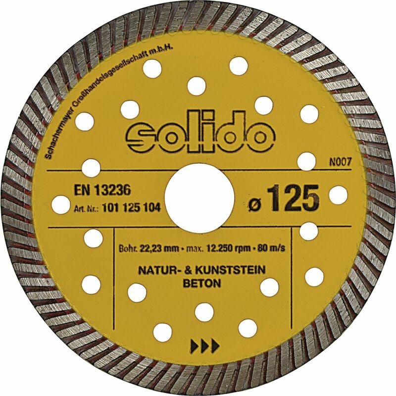 Solido - Diamant Trennscheibe 125 x 2.2 mm Beton Stein Baustellenmaterial