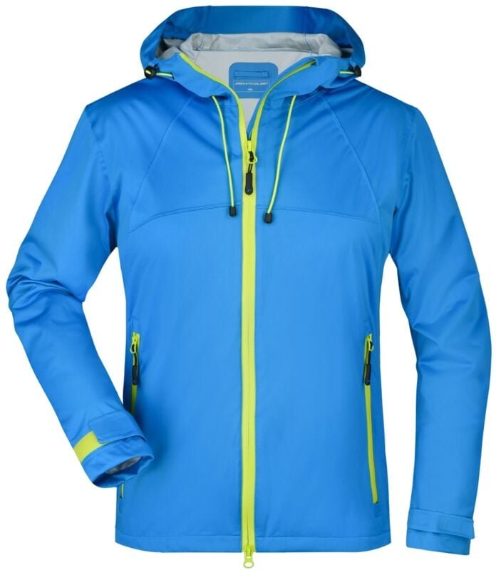 James&nicholson - Ultraleichte Softshelljacke Damen JN1097 Gr. xl aqua/acid-yellow