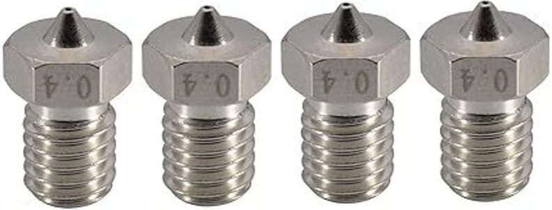 Thumbnail - Lntyq 3D-Drucker-Düsensatz aus gehärtetem Stahl – verschleißfest – M6-Gewinde – 0,4 mm – für V6 Hotend Titan Aero Extrud...
