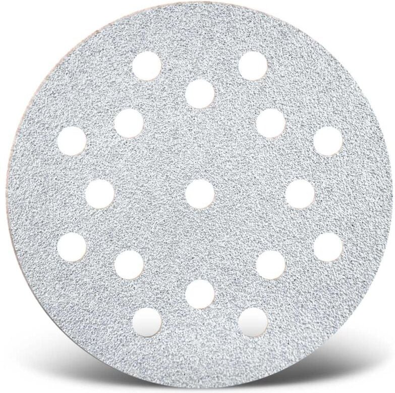White Klett-Schleifscheiben, 125 mm, 17-Loch, f. Exzenterschleifer, Normalkorund (50 Stk.) K400 - Menzer