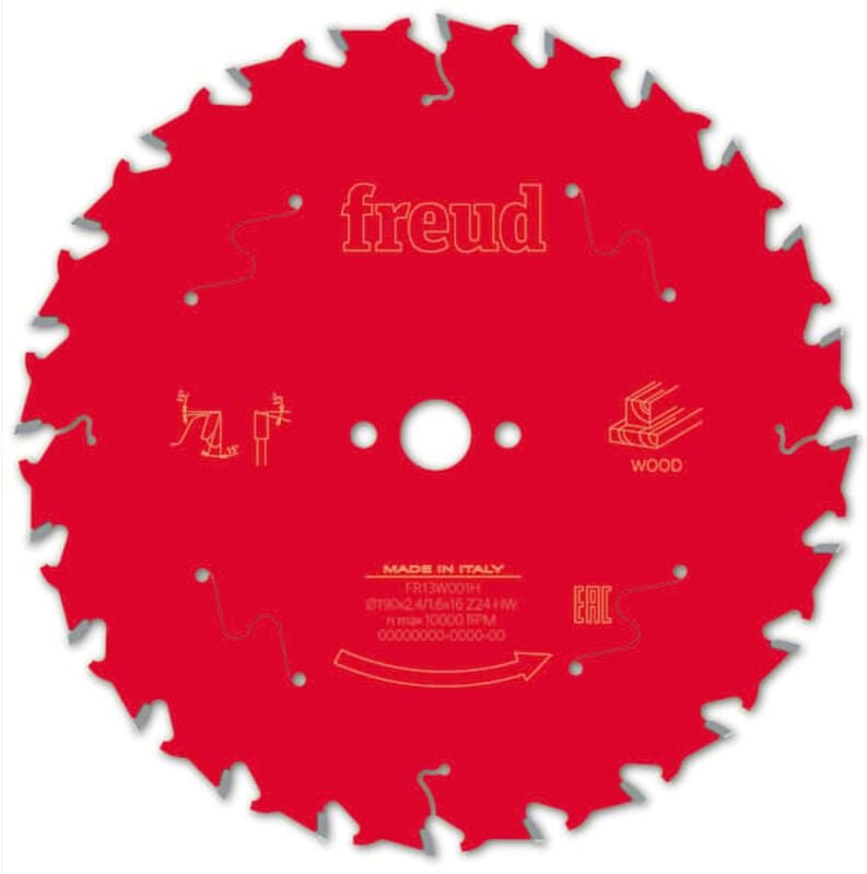 Sägeblatt für Handkreissäge Freud 190 2,4/1,6 AL16 Z24 ba 15° - F03FS09712 -FR13W001H