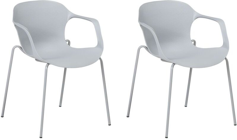 Beliani - Esszimmerstuhl 2er Set Grau Kunststoff/Stahl Modern Minimalismus
