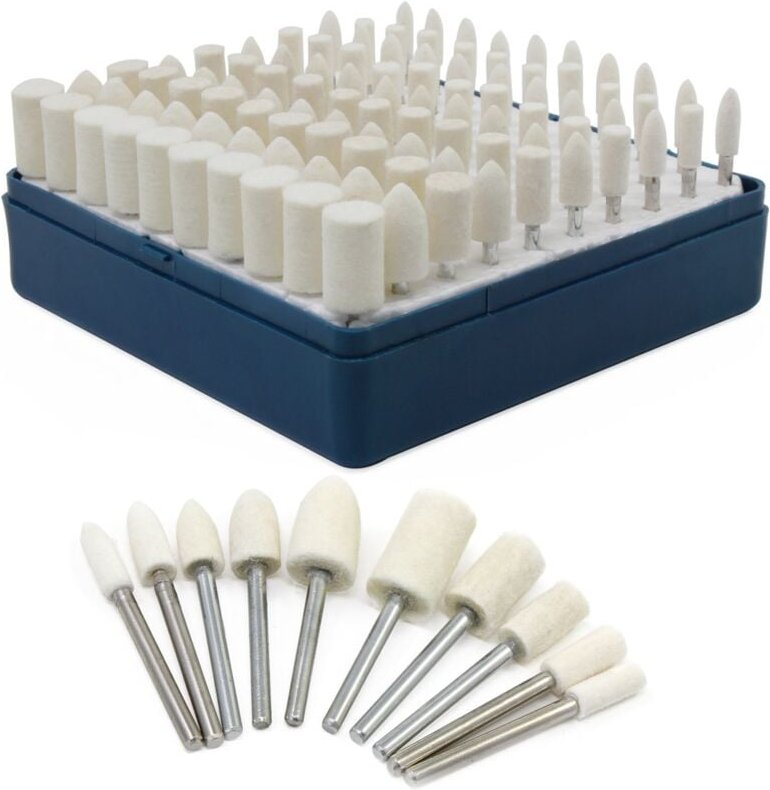 100 Stück Dornmontierter Wollfilz-Polierkopf Multifunktionaler Schleifpolierpunkt Polierzubehör