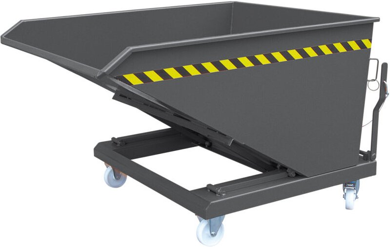 STIER Kippbehälter Scheren-Kipp-Mechanismus 500l 1000kg anthrazitgrau