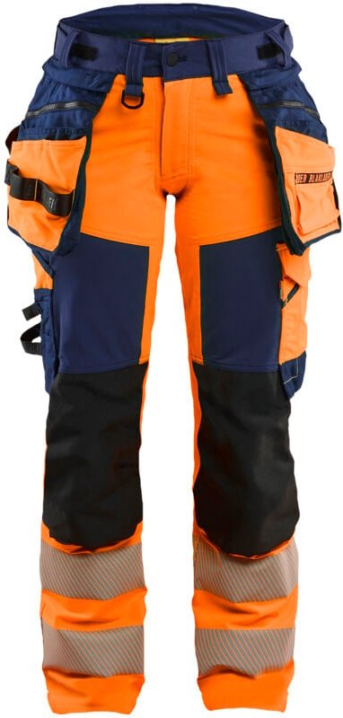 Dehnbarer Hochsichtbarkeits-Arbeitshose für Damen 7022 - Orange/Navy L - FR(44) - SE(C42) - Normen