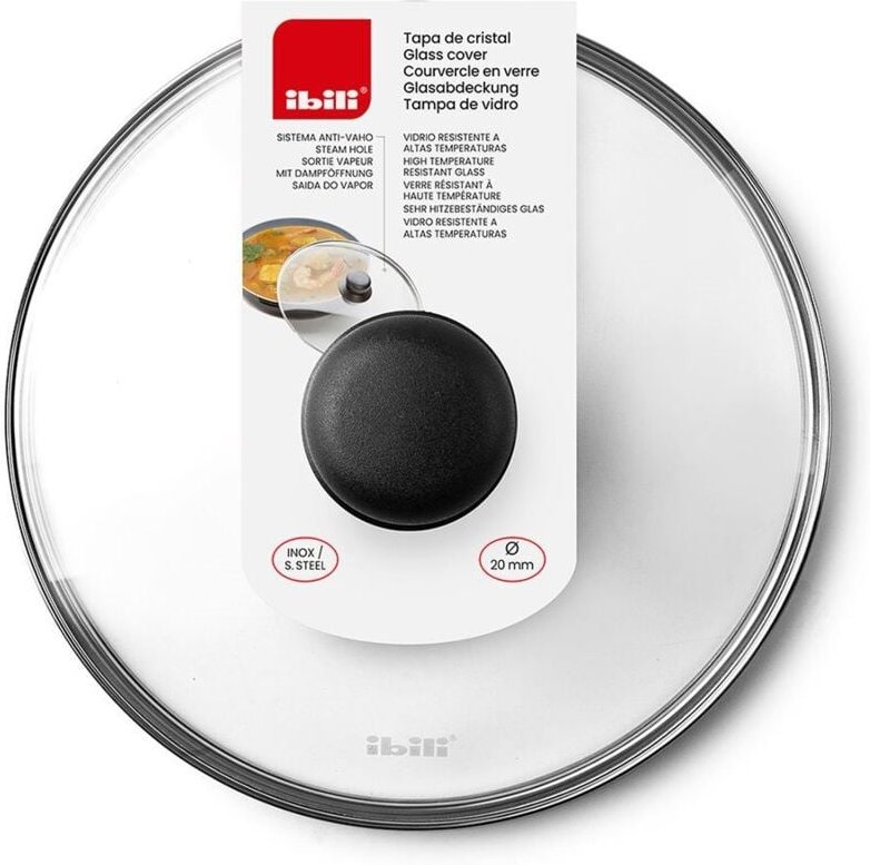 Ibili - Glasdeckel mit Bakelitknopf Ø24cm