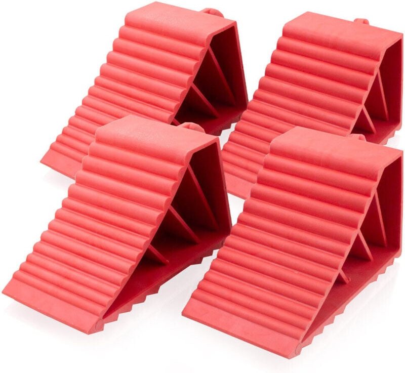 BITUXX 2 Paar Gummi Radkeile Unterlegkeile Bremskeile Radvorleger Anhängerkeile für KFZ Auto Anhänger Wohnmobile