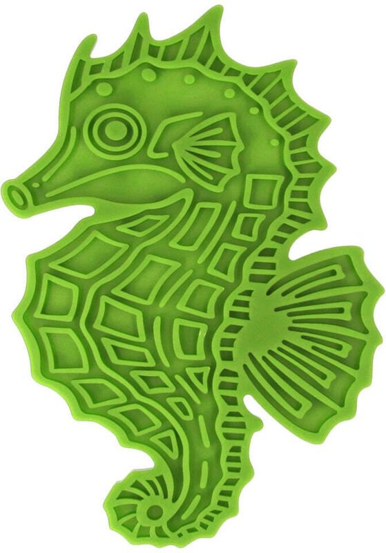 Iss langsam lebe langer lecke mat seahorse green