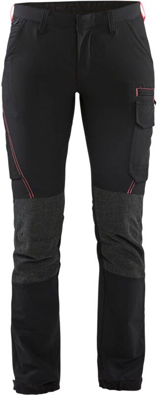 Arbeits-Hosen Wartung Stretch 4D Damen 7122 – Schwarz/Rot S – FR(38) – SE(C36) – Standards