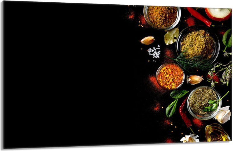 Glasschutzplatte für den Herd 80x52 Gewürze