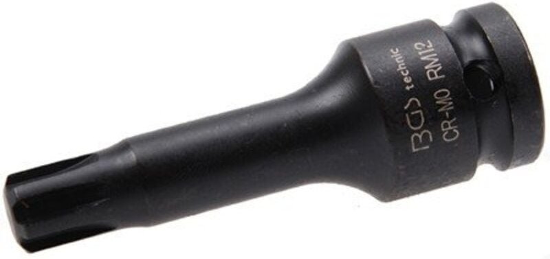 Bgs Technic - Kraft-Bit-Einsatz Länge 75 mm Antrieb Innenvierkant 12,5 mm (1/2') Keil-Profil (für ribe) M12