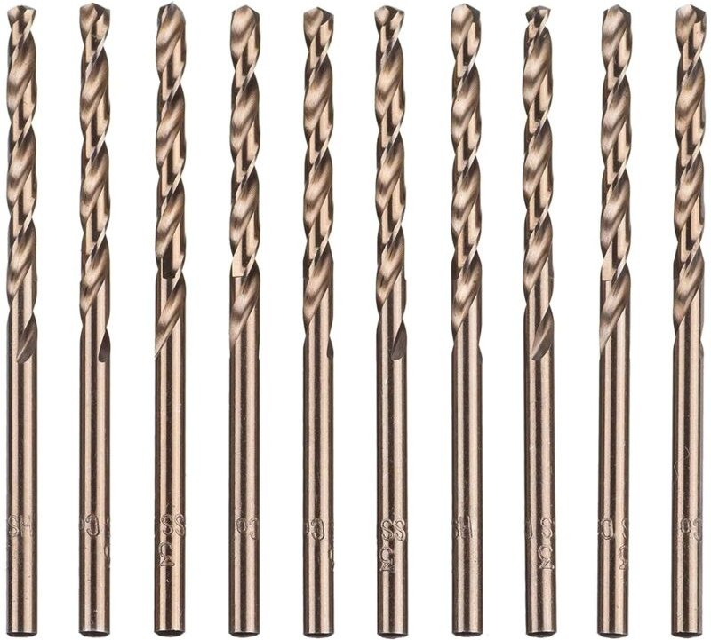 Aougo - 10-teiliges M35 HSS-Kobaltgold-Hochgeschwindigkeitsstahl-Spiralbohrer-Set für metrische Hochgeschwindigkeitsbohr...