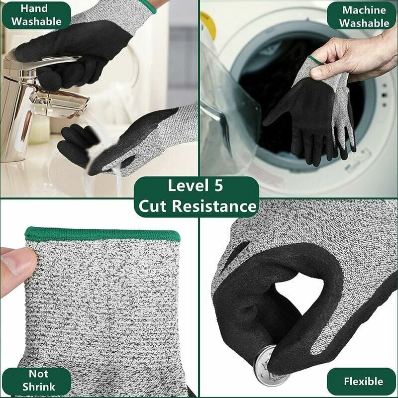 Thumbnail - Gant Anti Coupure,Gant Huitre La Protection De Niveau 5 En Treillis Métallique En Acier inoxydable Convient Aux Gants De...