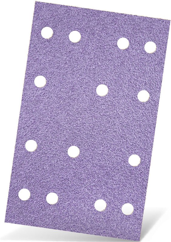 Purple hd Klett-Schleifblätter, 133 x 80 mm, 14-Loch, f. Schwingschleifer, Keramik-Mix (50 Stk.) K180 - Menzer