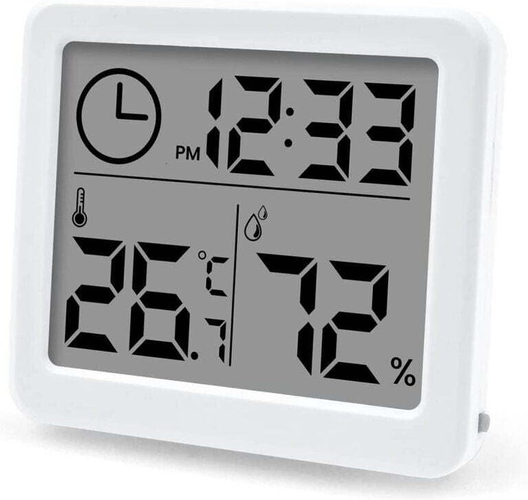 Ymyny - Ulisem Thermometer Hygrometer Hochpräziser Monitor, lcd mit Innenfeuchtigkeitszeit und Thermometer, für Büro, Ge...