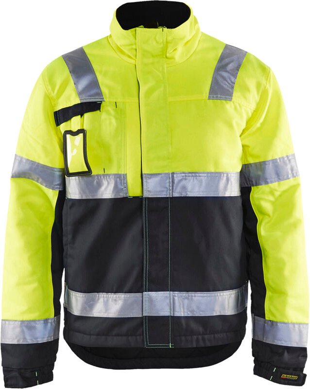Thumbnail - Arbeitsjacke Winter Hochsichtbarkeit 4862 - Neon Gelb/Schwarz S
