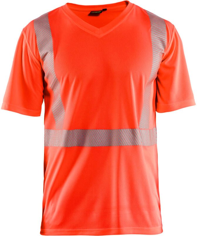 Arbeits-T-Shirt mit UV-Schutz und hoher Sichtbarkeit 3386 - Neonrot S