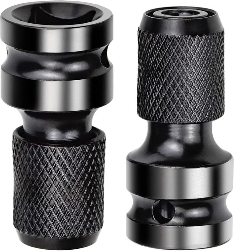 2 Stück Stecknuss-Adapter, 1/2 Zoll Vierkant auf 1/4 Zoll Schlagschrauber-Adapter, Schnellspanner-Konverter für Schlag-R...