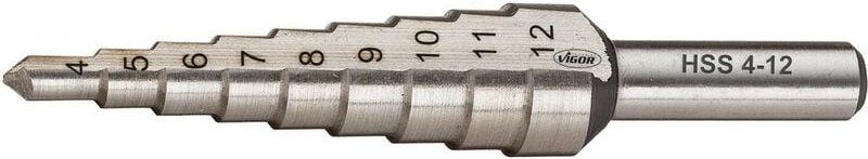 HSS-Stufenbohrer, 4 - 12 mm, 4 - 12 - Vigor