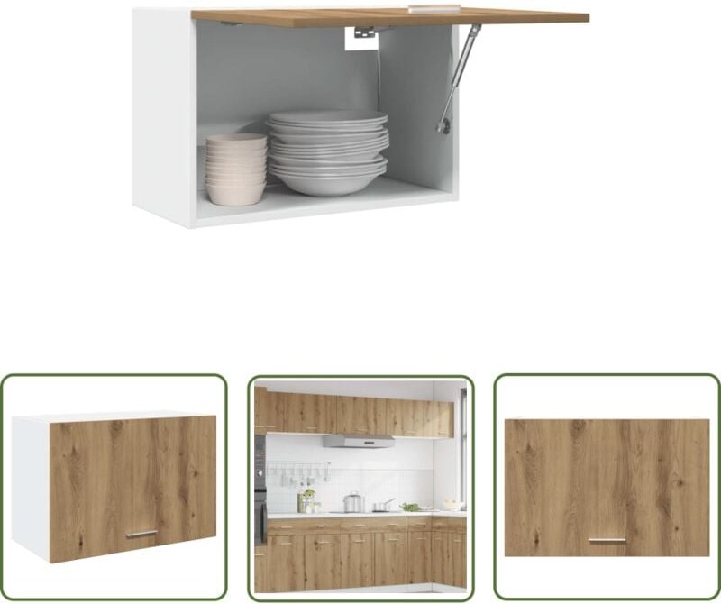 The Living Store - vidaXL Hängeschrank Artisan-Eiche 60x31x40 cm Holzwerkstoff