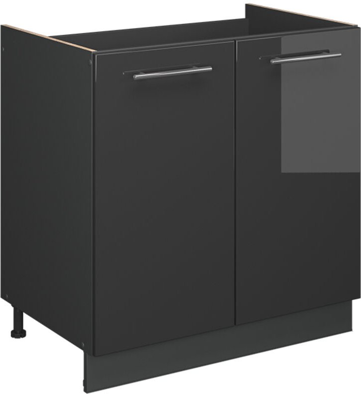 Spülenunterschrank Fame-Line, Anthrazit Hochglanz, 80 cm ohne Arbeitsplatte, Vicco