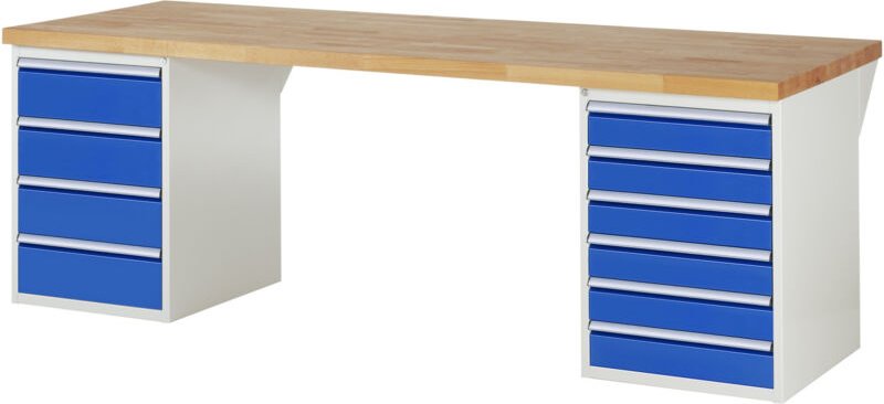 Werkbank 7821A3, B2500xT900xH890mm, 10x Schublade-TA - RAU