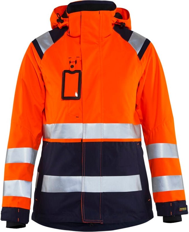 Hochsichtbare Arbeitshardshell-Jacke für Damen 4904 – Neonorange/Navy XXL