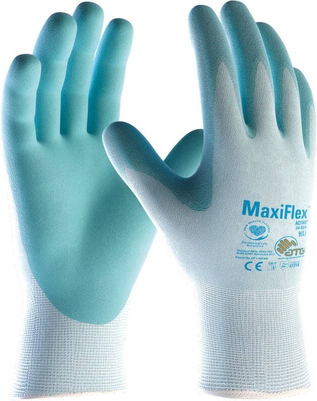 ATG MaxiFlex 34-824 Active Arbeitshandschuhe - 11 (XXL) - Hellblau