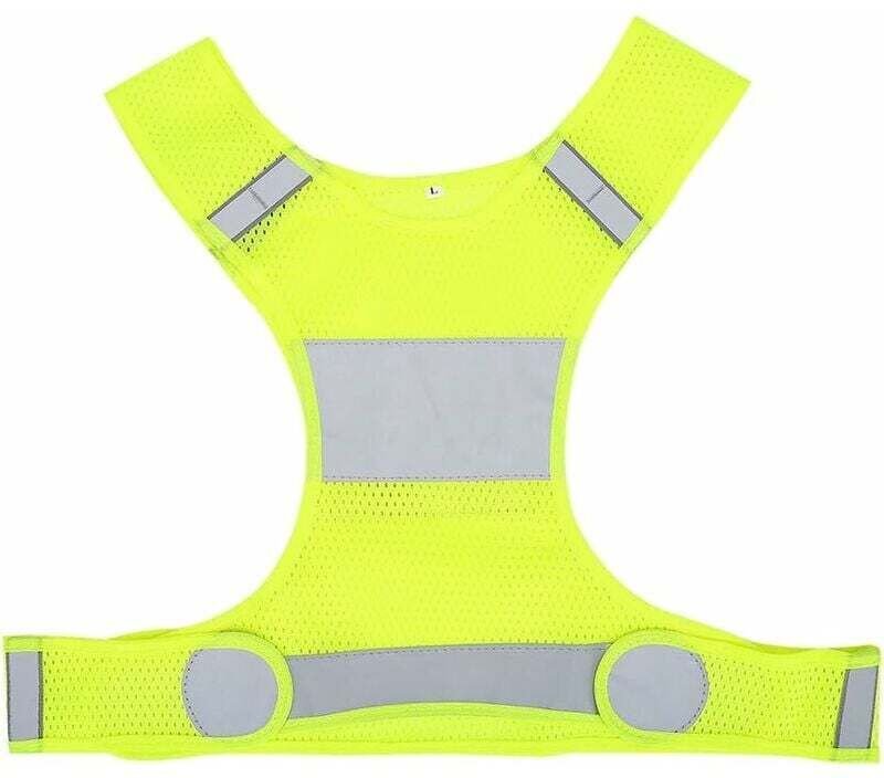 Linghhang - Reflektierende Laufweste, fluoreszierendes Gelb, verstellbare Größe, gut sichtbare Reflektorweste, Sicherhei...