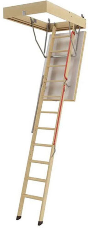 Dachbodentreppe aus Holz ohne Handlauf - Deckenöffnung 60 x 130cm - LWL60130-3