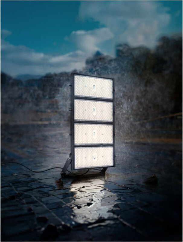 Kranstrahler Iluminator 150.800Lm 25m Gummikabel + Stecker Schutzart d.