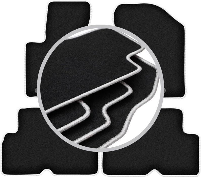 CARLUX-SILVER Autofußmatten für: Kia Carens IV Minivan (2013-2018)