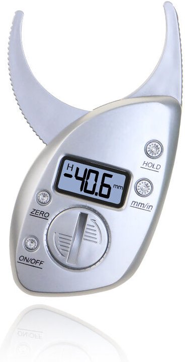 Thumbnail - Fitags - Fettmessgerät, Fettclips mit digitalem lcd, professioneller digitaler Körperfettmessschieber (Silber)