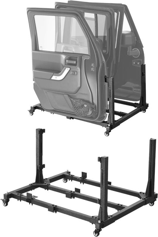Jeep-Türen-Aufbewahrungswagen (geeignet für 4 Türen) beweglich, stabiler Autotür-Halterungswagen, passend für Jeep Wrang...